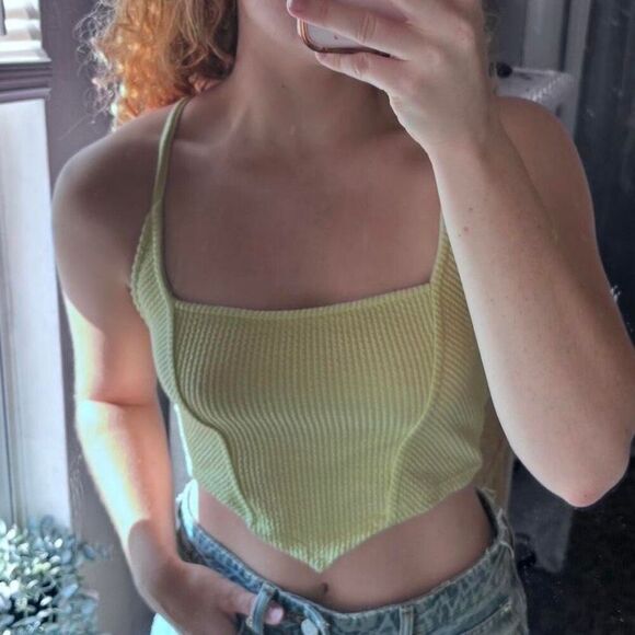 NWT Urban outfitters Out from Under green structured crop top strappy size XS - Picture 1 of 6